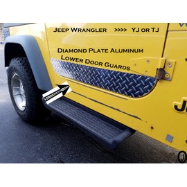 Fits Jeep YJ or TJ Diamond Plate Lower Door Guards