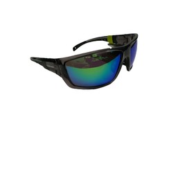 Foster Grant Polarized mirrored lenses sporty translucent grey blue lenses TR90 flexible frame lightweight PHM2029