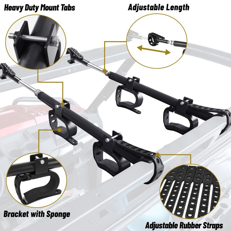 StarknightMT UTV Gun Rack - UTV Overhead Gun Holder Roof