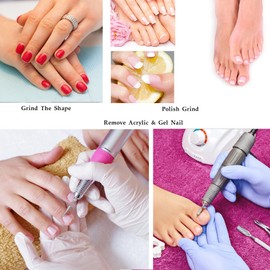 Pack of 30 Nail Drill Bits Diamond Professional Nail Cutter Attachments Nail Drill Tools Polishing Grinding Head for Electric Nail File Manicure Pedicure Nail Care