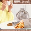 Thatyro 2 Pack Reusable Bread Bag, Linen Bread Storage Bag