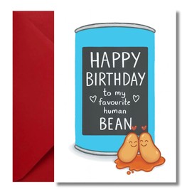 LimaLima Funny Birthday Card Favourite Human Bean Perfect For Husband Wife Boyfriend Girlfriend Mum & Best Friends