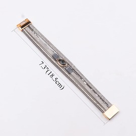 KSQS Tree Of Life Leather Multi-Layer Wraps Bracelet,Boho Wide Buckle Wristband Bangle,Braided Cuff Bracelets for Women