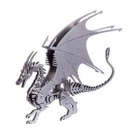PUOSUO 3D Metal Puzzle Fire Dragon Model Kit, Puzzle Jigsaw Fire Dragon 3D Stainless Steel Desk Ornaments (Fire Dragon)…