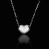 LZD 18K White Gold Plated Necklace Pendant Heart 20 Inches