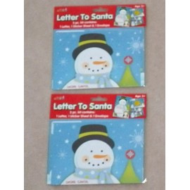 NEW Lot of 2 Letter To Santa 3-Piece Kit Letter Sticker Sheet Envelope Christmas
