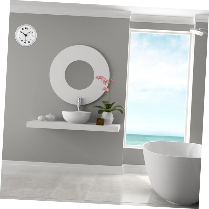 DOITOOL Silent Wall Clock Waterproof Digital Kitchen Clock for Bathroom