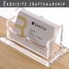 SANRUI Clear Horizontal Business Card Holder Stand for Desk, Acrylic
