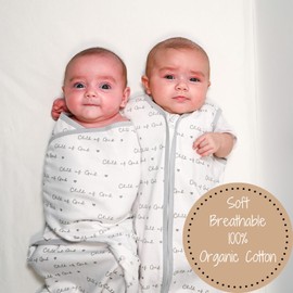 LollyBanks Baby Swaddle, 100% Organic Cotton Swaddles for Newborns, 3-6 Months Baby Swaddle Sack with Easy Change Zipper, Newborn Swaddle Neutral Baby Registry (Christian Baby Outfit)