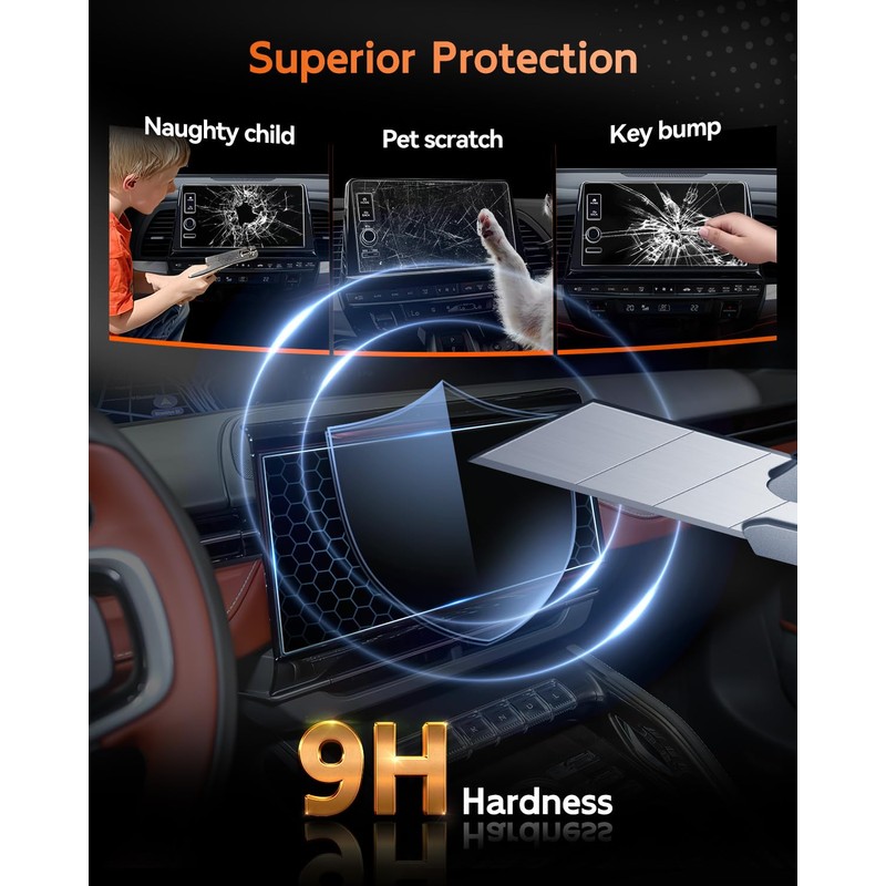 CDEFG Tempered Glass for 2024 2025 2026 Lincoln Nautilus Screen