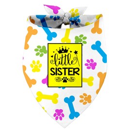 Little Sister Dog Bandanas, Dog Bandanas, Pet Dog Triangle Scarf Bandanas Bibs, Pet Scarf Accessories, Pet Baby Announcement Plaid Scarf Gender Reveal Accessories, Dog Bandana Pet Lovers Gifts (W17)