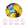 Gorro Ducha Diseño Girasoles Mariposas Azules Mujer Impermeable Doble Capa