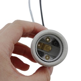 SQXBK 2PCS 51MM/2.01Inch Lighting Accessory Lighting Socket Lighting Stands Metal Shade Ring Porcelain Threaded Socket White E26 Ceramic Lamp Head Socket