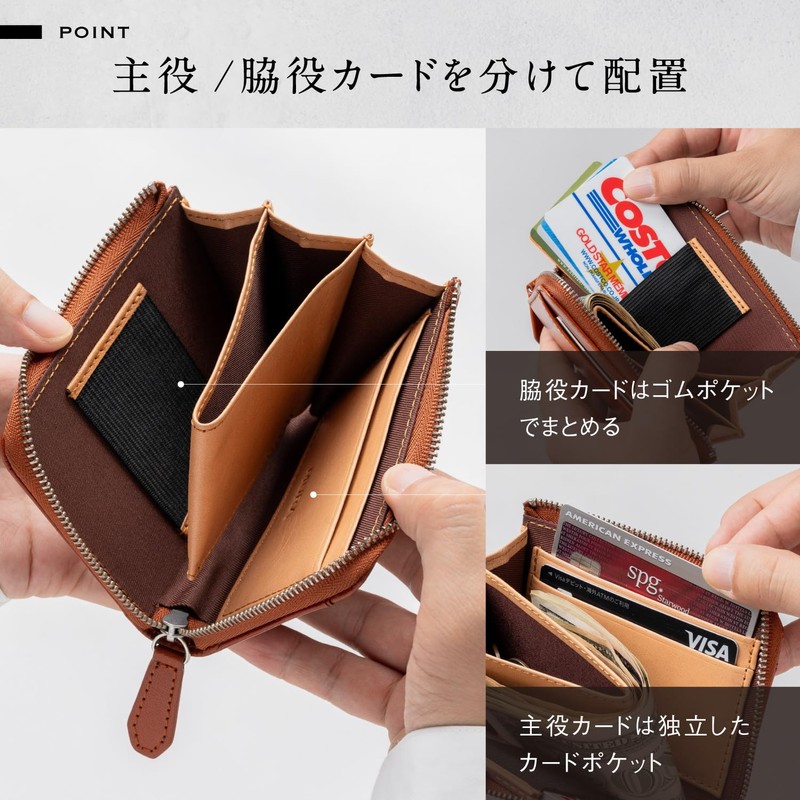 Mura Men's Mini Bifold Wallet Mini Wallet Compact Italian Leather