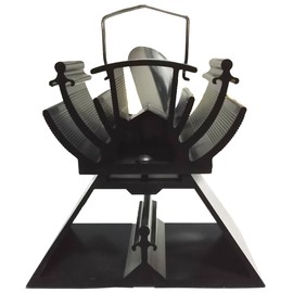 13cm Height, Mini Heat Powered Oven Fan for Small Space of Wood/Log Burner - Eco Friendly Silver