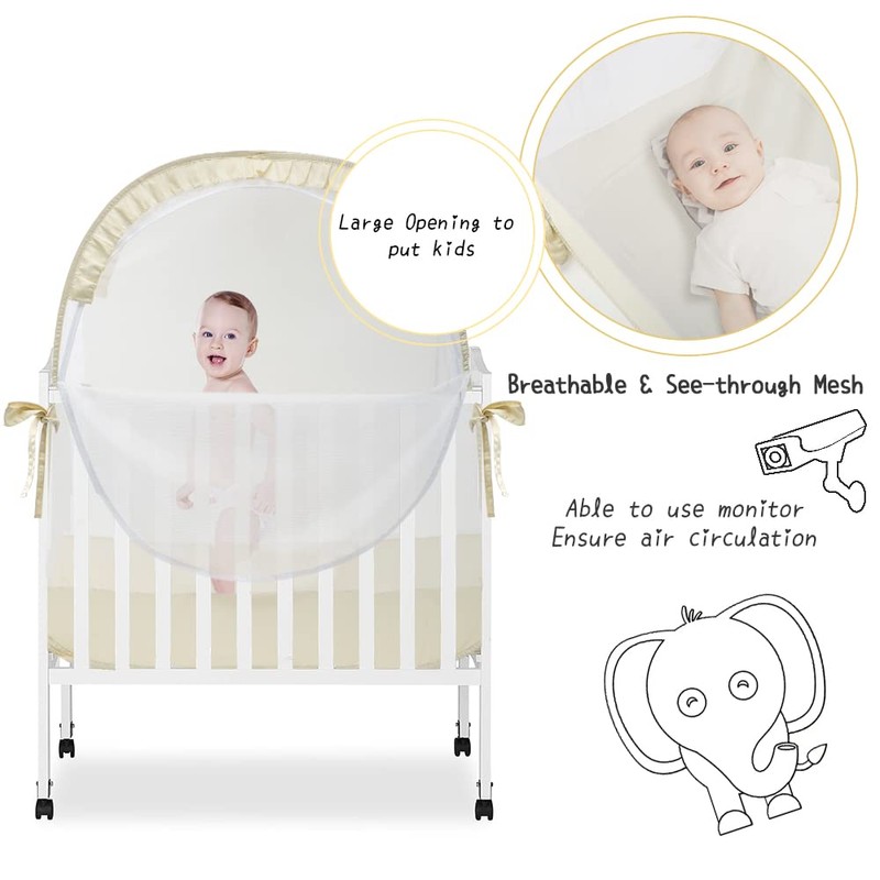 L RUNNZER Pack N Play Tent, Baby Crib Tent to