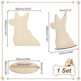 AHANDMAKER Dog Silhouette Display Stand, Wood Pet Bib Display Stands, Blank Wooden Scarf Holder for Dog, Small Craft Show Display Photography Props for Dog Accessory Bib Bandana Scarf Store Display
