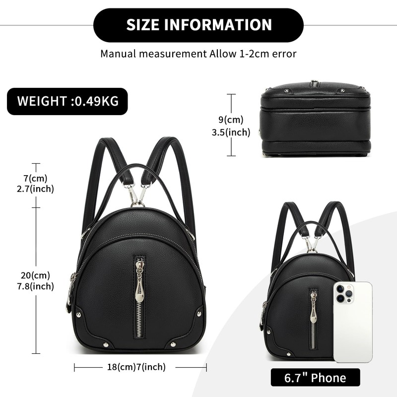 Miss Lulu Waterproof PU Leather Women's Backpack - Lightweight Small