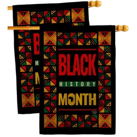 African American History Month Burlap House Flags 2 pcs Pack Black Lives Matter BLMCelebrates Americans Heritage Small Decorative Gift Yard Banner Double-Sided Made In USA 28 X 40