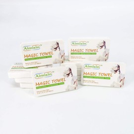 Aimisin Compressed Towels Disposable Soft Durable Towels 100% Cotton for Home Bathroom Travel Camping (M-11.8''x 31.5''-2pack(20pcs))