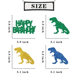 Maicaiffe Dinosaur Birthday Hanging Swirl Decorations - Glitter 20 Pcs Boy Birthday Party Supplies - Dinosaur Streamers - Dinosaur Baby Shower Gender Reveal Foil Swirls Ceiling Decorations