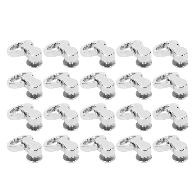 20Pcs D Ring Rivets 13x7mm 360 Degree Rotation Screw Stud