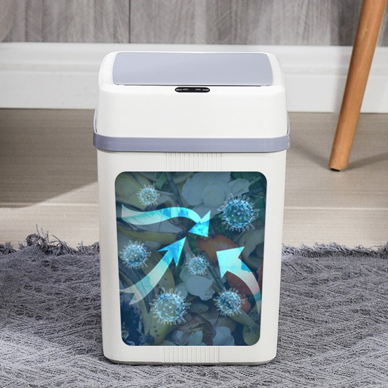 Trash Can 12L Smart Sensor Stable Dealing Cover Simple Style