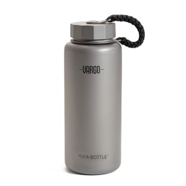 Vargo Titanium para-Bottle | Ultralight Titanium Water Bottle with 7 Feet of Replaceable 550 Paracord | 1 Liter (34 oz.) | Model T-452