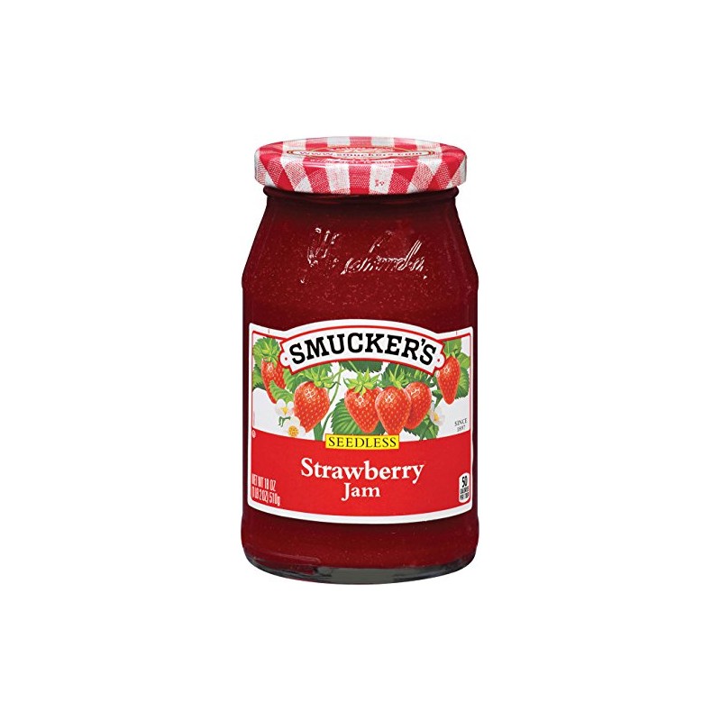 Smuckers Jam Seedless 18 Oz (Pack of 4) (Strawberry)