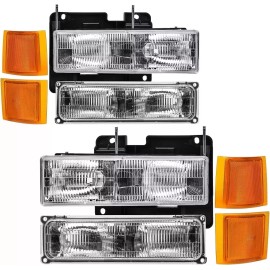 BUYRVLIGHTS.COM FLEETWOOD DISCOVERY 1999 2000 2001 2002 HEADLIGHTS HEAD LIGHTS LAMPS 8PC SET RV