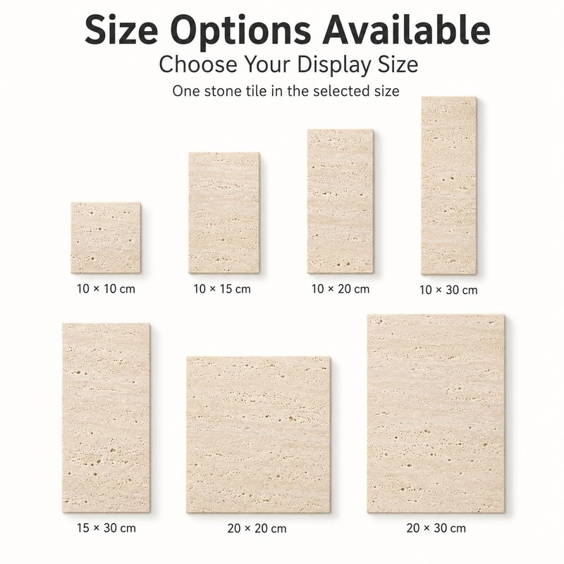 Artisanal Abode Travertine Display Tile, Single 3.94 Inch Square Stone