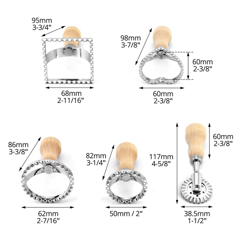 QWORK Ravioli Stamp Maker Cutter with Roller Wheel Set –