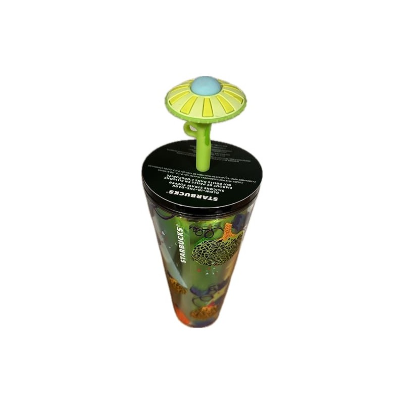 Starbucks 2024 Extraterrestrial Cold Cup with Spaceship Straw Topper 24