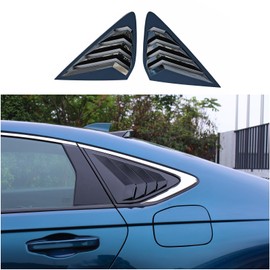 Axinda Rear Window Louvers Compatible with 2023-2025 Honda Accord Sedan 4-Door Exterior Side Air Vent Scoop Shades Cover Blinds 2PCS(Glossy Black)