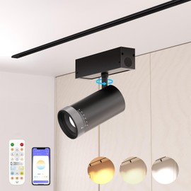 Hengsense Adjustable Focus Spotlight, 18W Magnetic Track Light Head, 24V LED Lamp, Rotatable Spotlight, Smart Control via App, Remote & Voice, Dimmable & CCT 2700K-6000K, Beam Angle 20°-45°