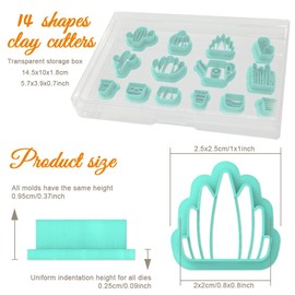 ORIGACH 14 Pcs Potted Plant Clay Cutters, Cactus Polymer Clay Cutter for Earring Making Potted Plant Shape Clay Cutters for Jewelry Making