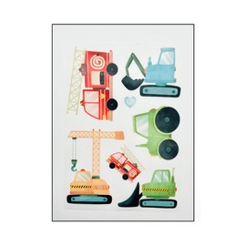 Iron-On Transfer Set for Textiles DIN A4 Children Girls Boys Dinosaur Unicorn Large Small Iron-On Patch for Iron-On (8 - Vehicles Boys)