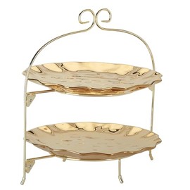 Certified International Gold Coast 2 Tier Rack with 11" Plates, 13.25" x 13.25" x 11"