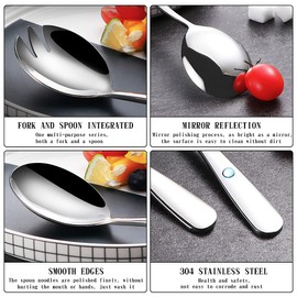 Salad serving set, salad servers set, 4-piece set, consisting of stainless steel salad spoon and stainless steel salad fork, stainless steel salad spoon fork cutlery