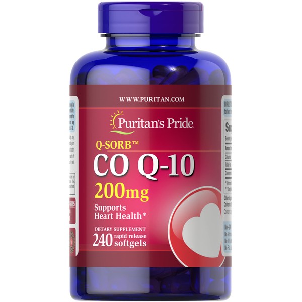 Puritan's Pride CoQ10 200mg, Supports Heart Health, 240 Rapid Release Softgels