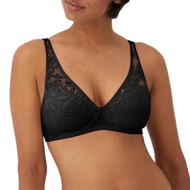 Bali Women's Breathe Modal T-Shirt, Breathable Wireless, Full-Coverage Convertible Bra, Black