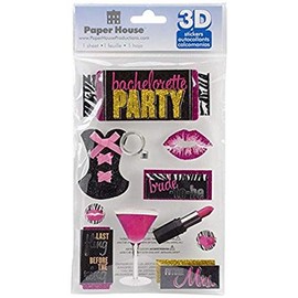 Paper House Productions 3D Stickers 4.5"x8.5", Bachelorette Party