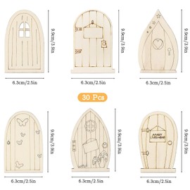 ZDNT Unpainted Wooden Fairy Door Elf Door Mini Door Shape Wooden Pieces Fairy Doors for Garden Trees for DIY Craft Home Office Garden Home Decor Christmas Holiday Retro