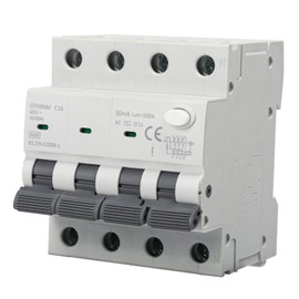 Residual Current Circuit Breaker Fi Circuit Breaker 16A 30MA 3P+N Fi Switch RCBO 6KA MCB Residual Current Circuit Breaker AC 400V with Leakage Current Protection Overload and Short Circuit Protection,