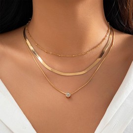 Your Always Charm Gold Layered Necklaces for Women Chunky Heart Necklace Stack Dainty Gold Coin Necklace for Women Gifts Trendy Necklaces for Women 2025