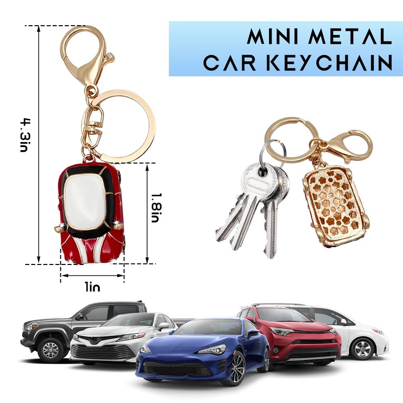FSTURIOS Car Keychain, 3D Cooper Car Model Key Chain Decorated