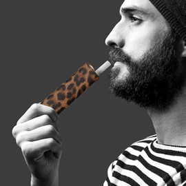 Case for iqos (only for iluma one) PU Leather Case Leopard Print Pattern Protective Case Portable Accessory (Dark Brown)