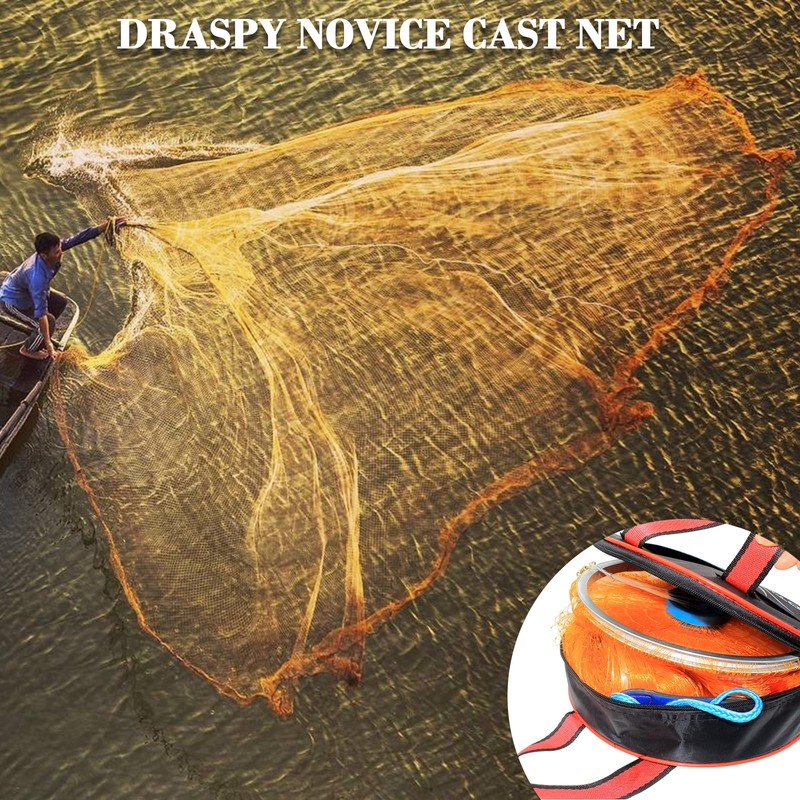 FREGITO Cast Net with Aluminum Ring, American Cast net, Hand