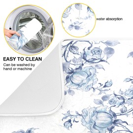 Tatenale Dish Drying Mat for Kitchen Counter Kitchen Drying Mat Dish Rack Mat Dish Dryer Drainer Pad Microfiber Absorbent Washable Drying Pad for Countertop 18 x 24 in