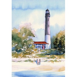 Bella Terra Pensacola Lighthouse, Florida Panhandle. James Mann Watercolor Notecards - Boxed Set of 6